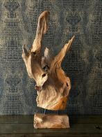 Houten stronk ornament op voet, Ophalen, Zo goed als nieuw