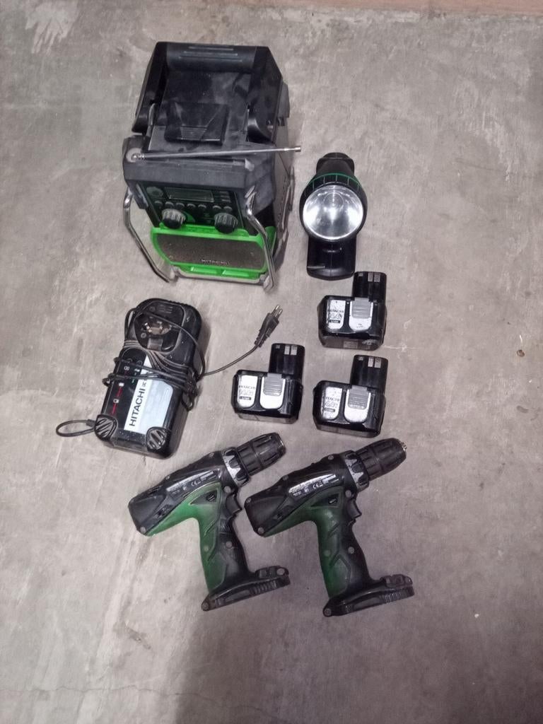 Hitachi set, Ophalen, Gebruikt, Boor- en Schroefmachine, Variabele snelheid