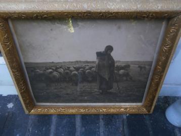 Leuke Oude Prent van Milet, Schaapherderin met schapen beschikbaar voor biedingen