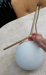 Glazen melkglas designlamp, Ophalen of Verzenden, Gebruikt, Glas, Jaren 90