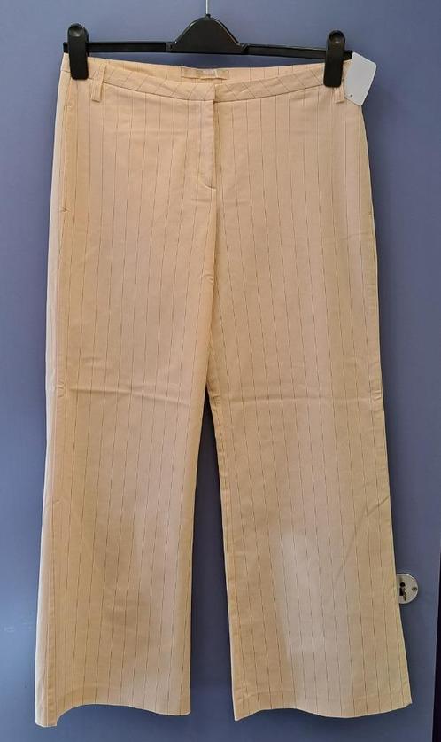 Gimaud pantalon nude roze + krijtstreep wijde pijp M 41167, Kleding | Dames, Broeken en Pantalons, Zo goed als nieuw, Maat 38/40 (M)