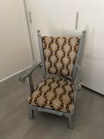 Zilver grijze 50 jaren fauteuil, Huis en Inrichting, Ophalen of Verzenden, Gebruikt, Grijs, Eén