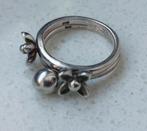 Zilveren ringen bloemetjes en bolletje, Ophalen of Verzenden, Dame, Zilver, Zilver