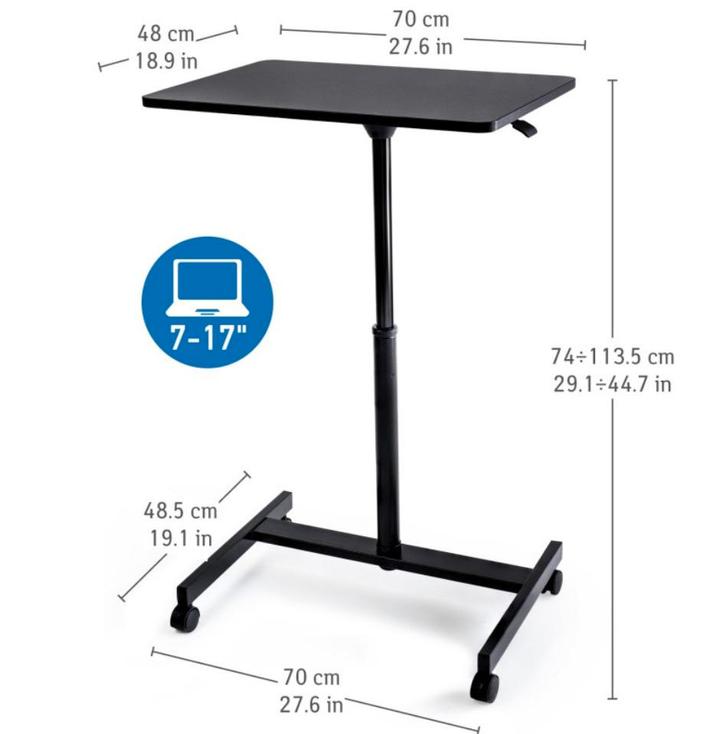 Adjustable standing desk with Wheels, Computers en Software, Laptoptafels, Zo goed als nieuw, Ophalen