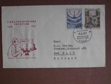 TSJECHOSLOVAKIJE 1957; FDC 1954-1957 TELEVISIE beschikbaar voor biedingen