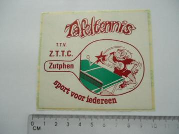 sticker oud Tafeltennis club TTV ZTTC Zutphen strip sport  beschikbaar voor biedingen