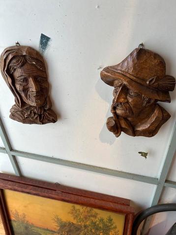 Houten Wanddecoratie Houtsnijwerk Set beschikbaar voor biedingen
