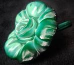 Art Deco BLOEM - ROOS Malachiet glas Parfumfles stopper?, Ophalen of Verzenden