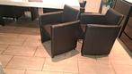 6 lederen stoelen, Huis en Inrichting, Stoelen, Ophalen, Zo goed als nieuw, Zwart, Vijf, Zes of meer stoelen