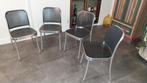 4x De Padova SILVER design eetkamerstoelen (glans), Ophalen, Zwart, Zo goed als nieuw, Vier