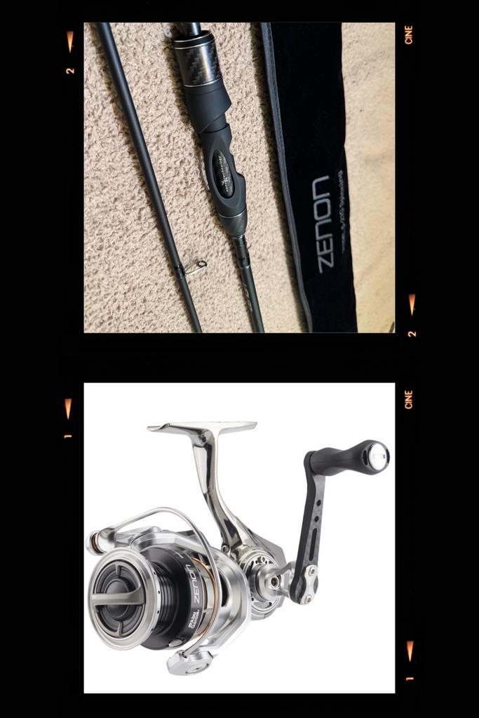 Te Koop Abu Garcia Zenon hengel en molen, Watersport en Boten, Hengelsport | Roofvissen, Zo goed als nieuw, Complete set, Ophalen