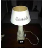 Schemerlamp steen linnen kap H 65 cm., Ophalen of Verzenden, Zo goed als nieuw, Overige materialen, 50 tot 75 cm