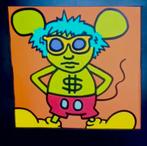 Keith Haring zeefdruk “Andy Mouse” aluminium lijst, Antiek en Kunst, Kunst | Litho's en Zeefdrukken, Ophalen