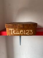 Vintage houten doos met oud telefoonnummer, Antiek en Kunst, Ophalen