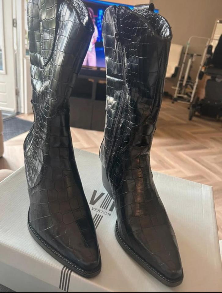 Verdon Donkerbruine Cowboy Enkellaarsjes Maat 39, Kleding | Dames, Schoenen, Gedragen, Lage of Enkellaarzen, Bruin, Verzenden