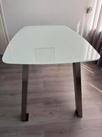 Tafel met glazen blad, Ophalen, 50 tot 100 cm, Zo goed als nieuw, Vijf personen of meer