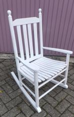 Witte, houten schommelstoel, Huis en Inrichting, Stoelen, Ophalen, Gebruikt, Wit, Eén