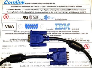 COMLINK-II VGA Kabel D-Sub HD-15 pin Male 1.8M Cable Stekker beschikbaar voor biedingen