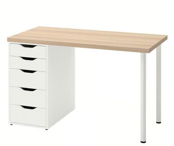IKEA LAGKAPTEN / ALEX bureau – wit / gelazuurd eikeneffect beschikbaar voor biedingen