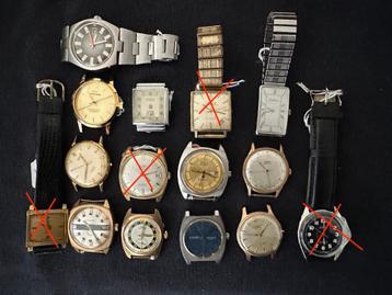 Diverse vintage horloges voor reparatie