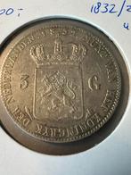 3 gulden 1832 U over 1821, Postzegels en Munten, Munten | Nederland, Zilver, Koning Willem I, Losse munt, Overige waardes