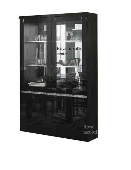 Vitrinekasten Forever Chrome hoogglans zwart wit SALE, Huis en Inrichting, Kasten | Vitrinekasten, Nieuw, 25 tot 50 cm, Glas, Ophalen of Verzenden