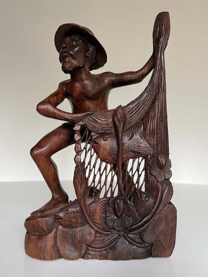 Indonesische visser, Antiek en Kunst, Kunst | Niet-Westerse kunst, Verzenden