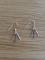 Echt zilveren (925) oorbellen/oorhangers, 3 staafjes, Hangers, Ophalen of Verzenden, Zo goed als nieuw, Zilver
