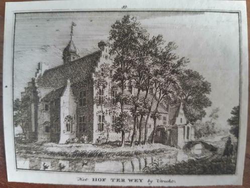 93 / hof Ter Wey bij Utrecht Kopergravure, Antiek en Kunst, Kunst | Etsen en Gravures, Ophalen of Verzenden