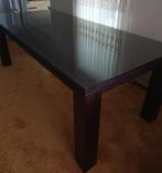 Eettafel met nieuwe geslepen glasplaat, Huis en Inrichting, Tafels | Eettafels, 200 cm of meer, Zo goed als nieuw, Rechthoekig