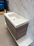 HR Badmeubel 100cm - nebreska oak- Solid Surface wastafel, Nieuw, Minder dan 100 cm, Wasbak of Wastafel, 25 tot 50 cm