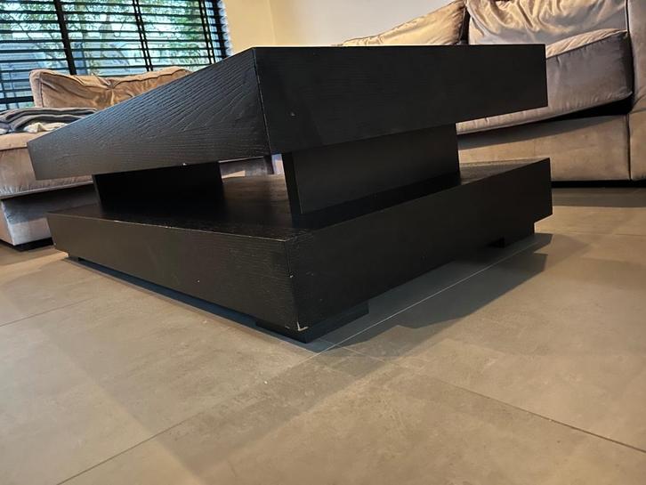 Salontafel Oakura Eikenhout, kleur Zwart 150x80, Huis en Inrichting, Tafels | Salontafels, Gebruikt, Minder dan 50 cm, 50 tot 100 cm