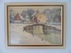 Jan Harm Weyns (1864-1945) aquarel Rotterdam in de sneeuw, Ophalen of Verzenden