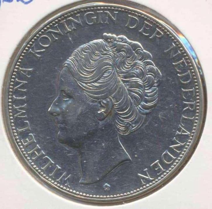 Nederland 2,5 Gulden 1932 Grof Haar Wilhelmina, Postzegels en Munten, Munten | Nederland, Losse munt, 2½ gulden, Koningin Wilhelmina