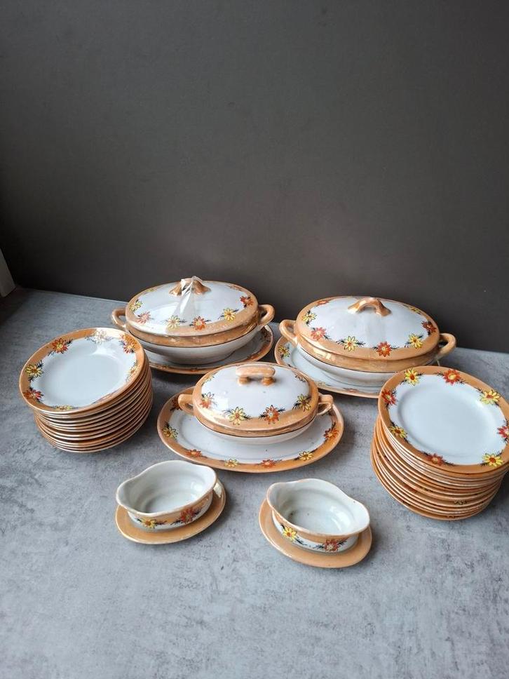 Vintage Kinder Eetservies - Brocante Stijl, Antiek en Kunst, Antiek | Servies compleet, Ophalen of Verzenden