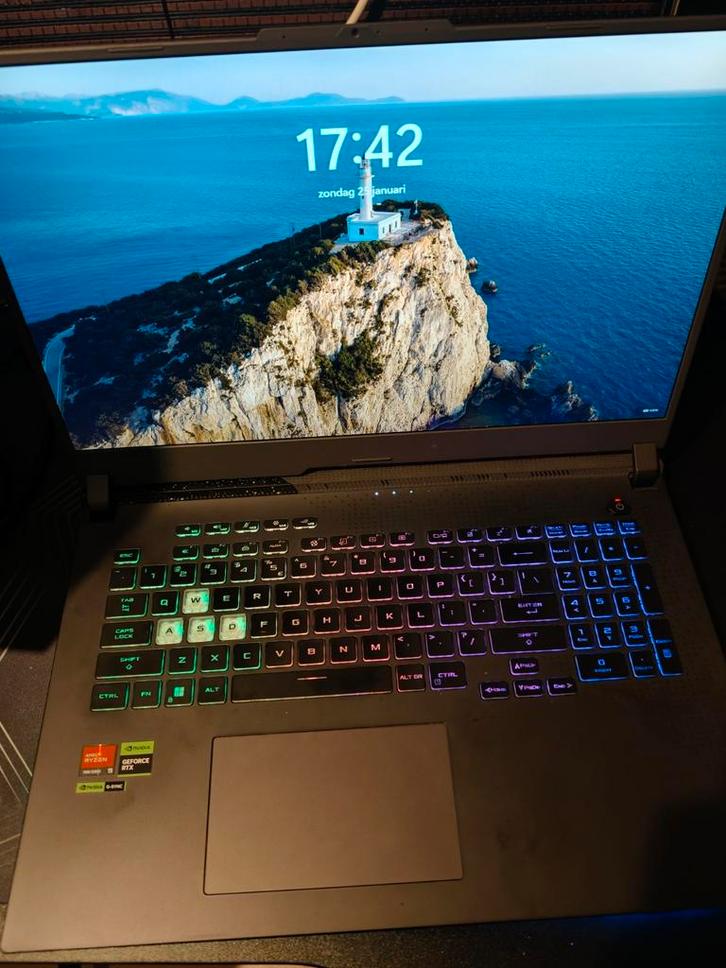 Asus ROG strix G17, Computers en Software, Windows Laptops, Zo goed als nieuw, 17 inch of meer, SSD, Onbekend, 16 GB, Qwerty, Met videokaart
