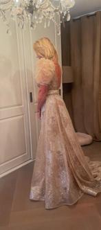 Trouwjurk / avond jurk overrok glitters goud 40, Ophalen, Nieuw, Wit, Trouwjurk