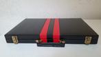Backgammon in mooie leren zwart/rode koffer, Een of twee spelers, Ophalen of Verzenden, Nieuw