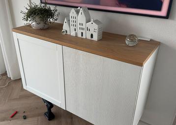 2 Besta Ikea deurtjes met hout relief wit beschikbaar voor biedingen
