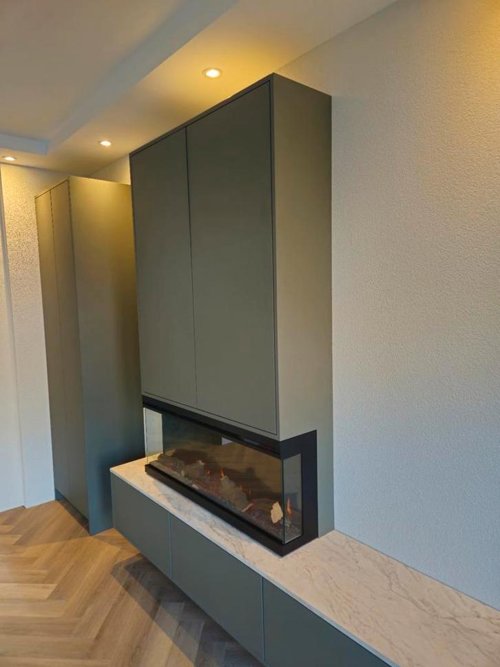 TV-meubel met haard op maat, Huis en Inrichting, Kasten | Wandmeubels, Nieuw, 200 cm of meer, 250 tot 300 cm, 25 tot 50 cm, Ophalen of Verzenden