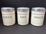 Creme Gekleurde Koffie, Thee & Suiker Voorraadbussen, Antiek en Kunst, Antiek | Emaille, Ophalen of Verzenden