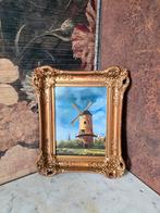Schilderij molen in barok houten lijst, Antiek en Kunst, Kunst | Schilderijen | Klassiek, Ophalen of Verzenden