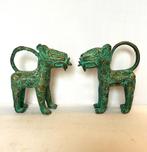 paar Afrikaanse deco brons luipaard van Benin, Ophalen of Verzenden