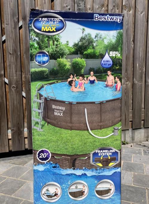 zwembad Bestway Steel Pro Max 366x100cm, Tuin en Terras, Zwembaden, Zo goed als nieuw, Opzetzwembad, 80 tot 120 cm, 200 tot 400 cm