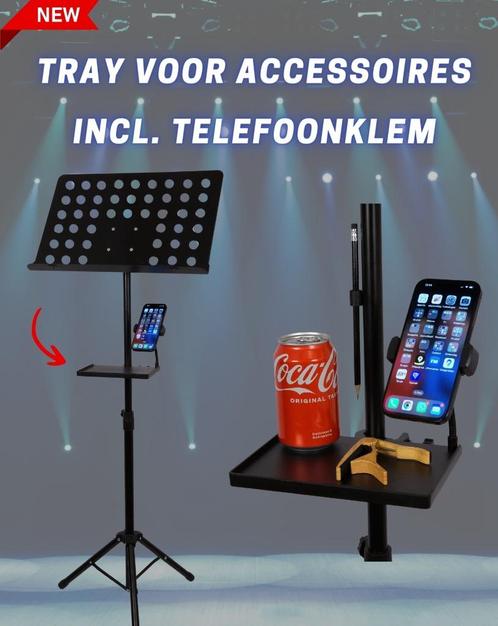 Nieuw: MTE accessoire tray met telefoonhouder, 20240005, Muziek en Instrumenten, Standaards, Nieuw, Muziekstandaard, Ophalen of Verzenden