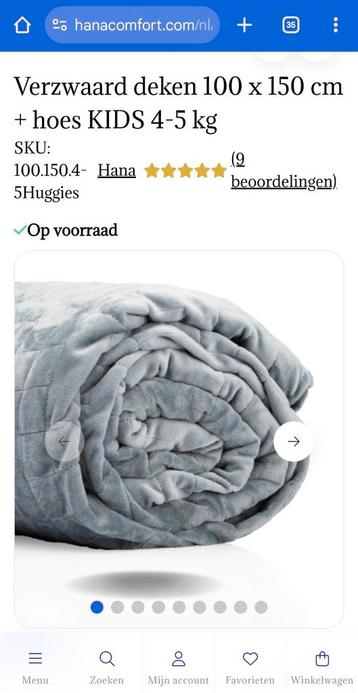 Hana Comfort Verzwaringsdeken Kids 100x150cm beschikbaar voor biedingen