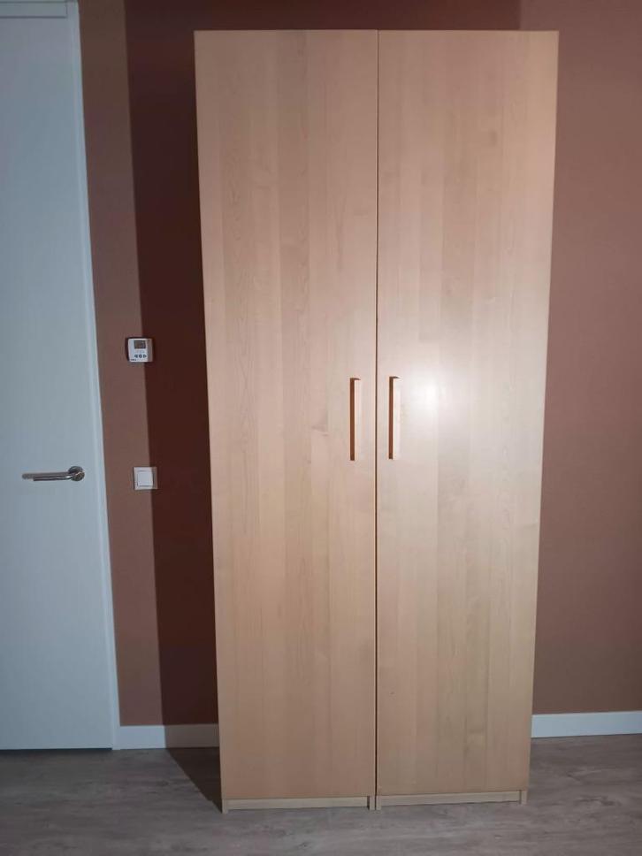 Pax kast Ikea berkenhout, Huis en Inrichting, Kasten | Kledingkasten, Gebruikt, 200 cm of meer, 50 tot 100 cm, 25 tot 50 cm, Met deur(en)