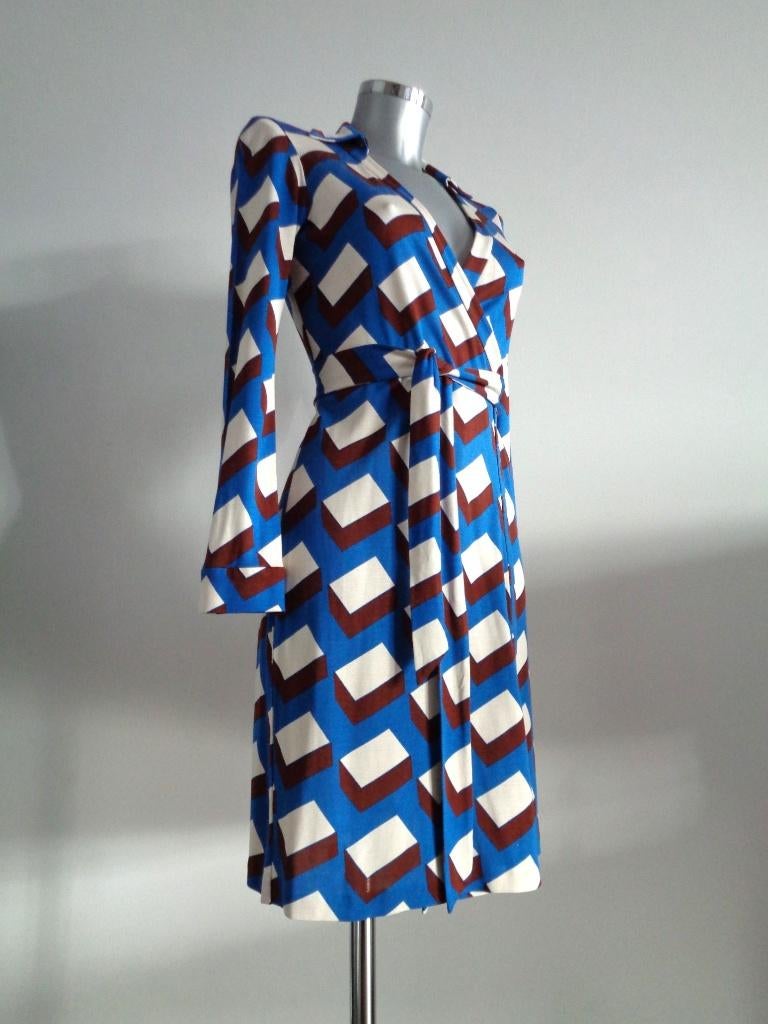 Diane von Furstenberg wrapdress US6/NL36 origineel, Overige kleuren, Verzenden, Zo goed als nieuw, Knielengte