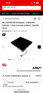 OK Inductieplaat vrijstaand, Witgoed en Apparatuur, Zo goed als nieuw, Inductie, Vrijstaand, 4 kookzones