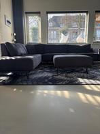 Hoekbank&hocker, grijs/blauw Comfortabel&Stijlvol, Ophalen, 250 tot 300 cm, Gebruikt, Hoekbank